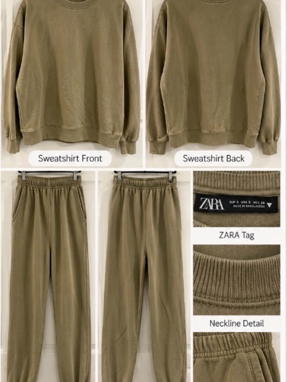ZARA Olive Green Sweatshirt & Joggers Set